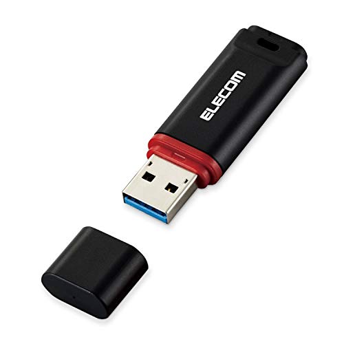 エレコム USBメモリ 64GB USB3.2(Gen1)対応 キャップ式 データ復旧サービス付 ブラック MF-DRU3064GBKR