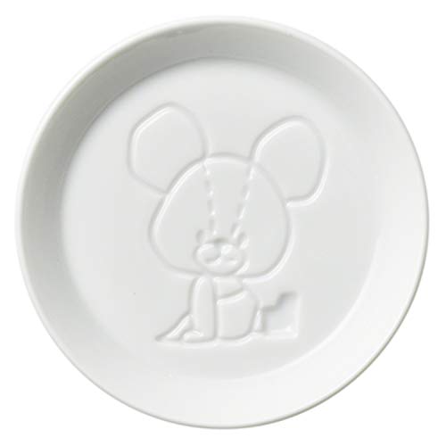 金正陶器 「 くまのがっこう 」 ジャッキー 醤油皿 おすわり 780110 日本製 ホワイト 8cm