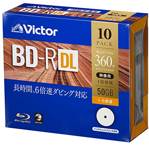 ビクター(Victor) 1回録画用 BD-R DL VBR260RP10J1  (片面2層/1-6倍速/10枚)