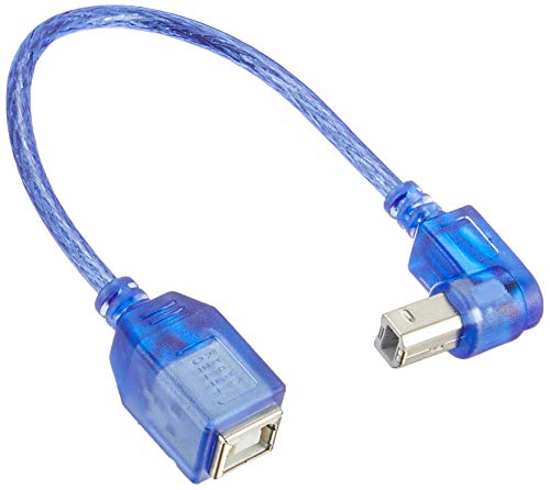 変換名人 USB(B)延長ケーブル ( 下向きL型・オス - メス ) ( 20cm ) USBB-CA20DL