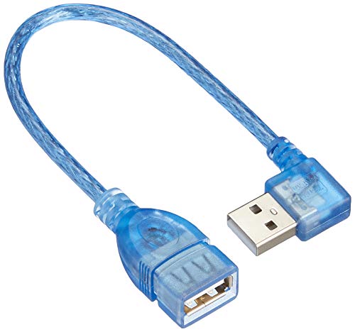 変換名人 USB(A)延長ケーブル ( 横向きL型・オス - メス ) ( 20cm ) USBA-CA20RL