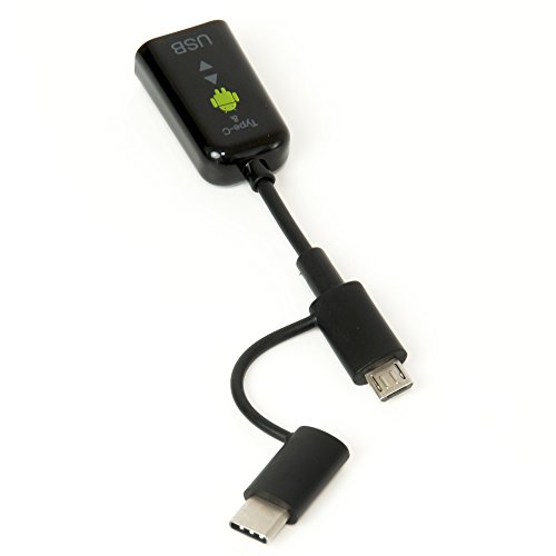 Digio2 変換ケーブル USB(A)メス-(Type-C)オス/(MicroB)オス 10cm ブラック 47494
