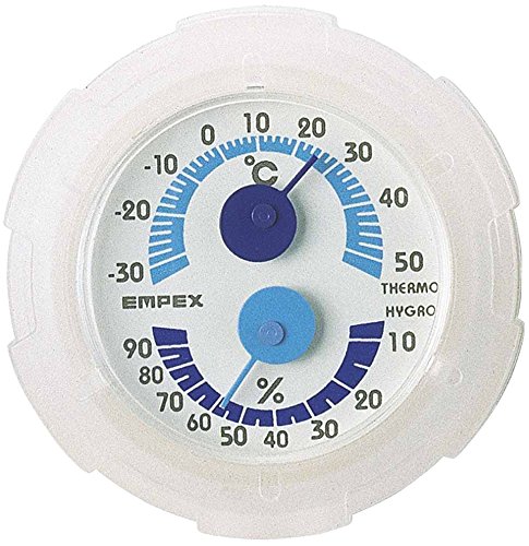 エンペックス気象計 温度湿度計 シュクレミニ温湿度計 日本製 クリアホワイト TM-2381