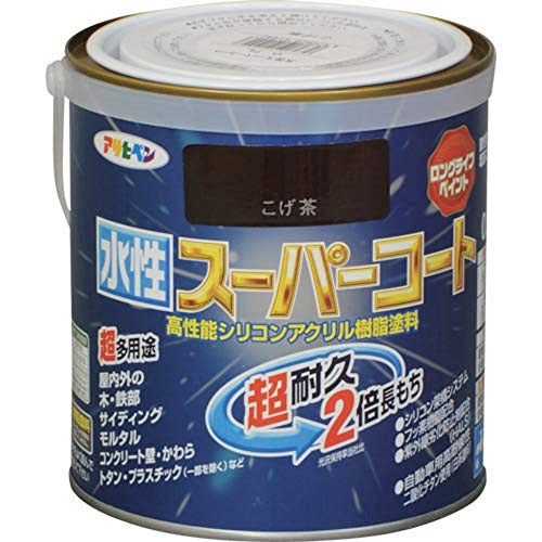 アサヒペン ペンキ 水性スーパーコート 水性多用途 こげ茶 .