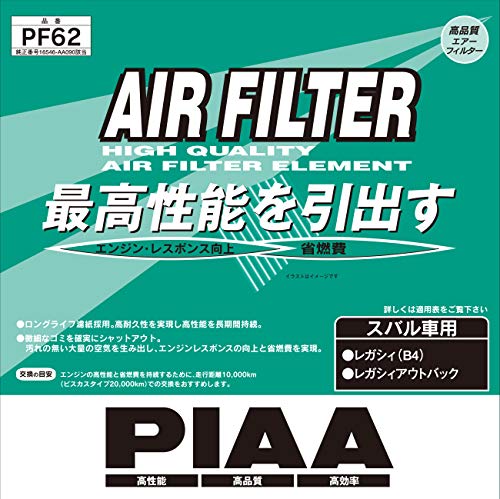 PIAA エアーフィルター 1個入 (スバル車用) レガシー.